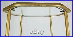 Vintage Gold Metal Glass Etagere Floor Shelf Plant Stand Hollywood Regency MCM