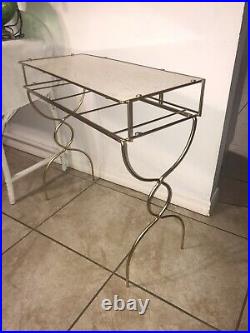 Vintage Gold Metal Vanity Table Plant Stand Desk