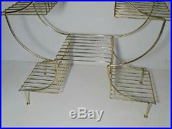Vintage Gold Metal Wire Display Shelf Rack/Plant Stand Pagoda Chinoiserie MCM