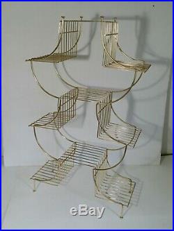 Vintage Gold Metal Wire Display Shelf Rack/Plant Stand Pagoda Chinoiserie MCM