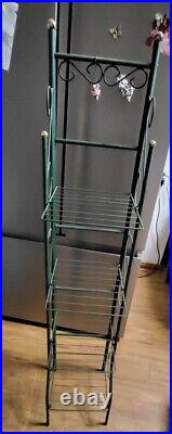 Vintage Green Foldable 4 Tier Plant Stand