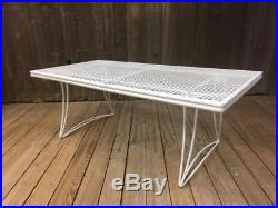 Vintage HOMECREST COFFEE TABLE plant stand patio white mid century modern metal