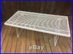 Vintage HOMECREST COFFEE TABLE plant stand patio white mid century modern metal
