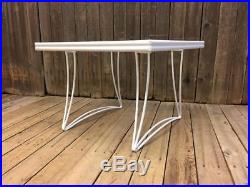 Vintage HOMECREST PATIO TABLE plant stand white mid century modern side metal