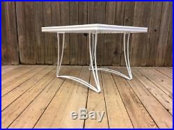 Vintage HOMECREST PATIO TABLE plant stand white mid century modern side metal