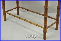 Vintage Hollywood Regency Chinese Chippendale Faux Bamboo Plant Stand Planter