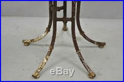 Vintage Hollywood Regency Faux Bamboo 5 Tier Iron Tole Metal Plant Stand