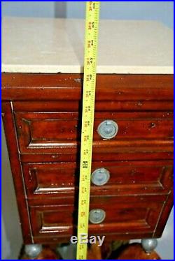 Vintage Large Swan Base Plant Stand Stone top three drawers butlers entry table