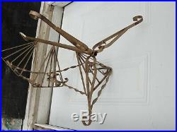 Vintage Large Wrought Iron Metal Spiral Staircase Plant Stand Candle Shelf