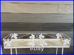 Vintage Metal Floral Plant Stand Planter 26in Tall X 25.25 Wide Garden Patio