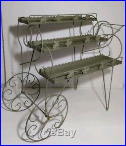 Vintage Metal Garden Plant Stand/Flower Cart (Planter) Hairpin Legs. Retro MCM