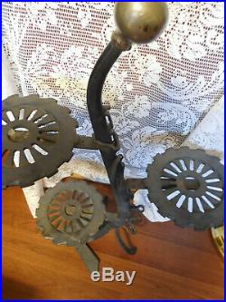 Vintage Metal Hand Made Plant Stand Made with Farm Implements FREE SHIPPING