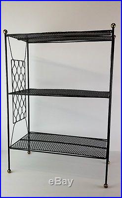 Vintage Metal Wire Bookshelf Book Shelf Shelves Wire Black Plant Stand Retro