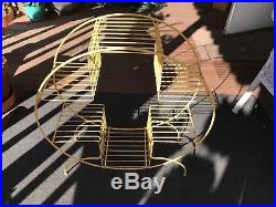 Vintage Mid Century ATOMIC 4 Tier Metal Wire Round Plant Stand ULTRA RARE YELLOW