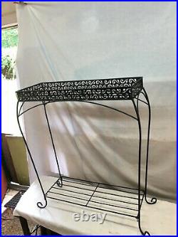 Vintage Mid Century Modern 2 Tier Wire Metal Plant Stand 30in x 24in x 9in