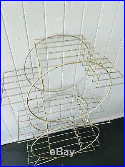 Vintage Mid Century Modern Metal Wire Plant Stand 6 Tier Atomic Circles