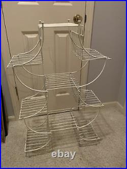 Vintage Mid Century Modern Wire Metal Atomic Plant Stand Pagoda