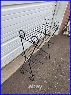 Vintage Mid Century Modern Wire Plant Stand Three (3) Tier MCM Side Table