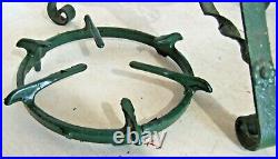 Vintage Ornate Twisted Green Wrought Iron Metal Plant Fern Stand Pot Holder