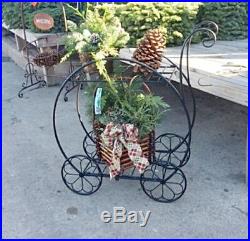 Vintage Parisian French Flower Cart Plant Stand Garden Display Foldable Metal