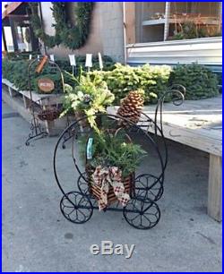 Vintage Parisian French Flower Cart Plant Stand Garden Display Foldable Metal