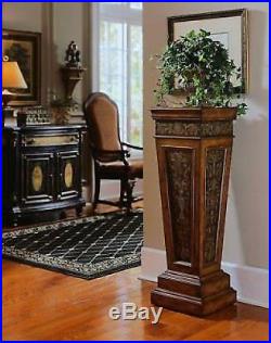 Vintage Plant Stand Pedestal Indoor Display Pillar Wood Column Trestle Platform