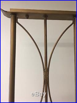 Vintage Retro Indoor Light Lamp Plant Shelf Gold Stand 50s Mid-Century Modern