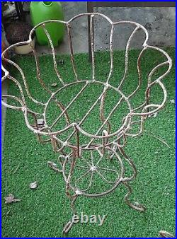 Vintage Shabby Chic Style PLANT STAND Planter Wrought Iron Flower Pots Display