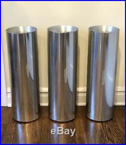 Vintage Stainless Steel Cylinder Plant Stand Pedestal Peter Pepper Products Era