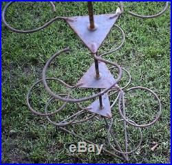 Vintage Swiveling Three Tiered Metal Plant Stand 40 Tall Farmhouse Decor