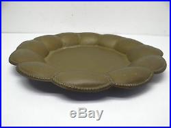 Vintage Used Metal Brass Hand Hammered Petal Shaped Decorative Plant Stand Bowl