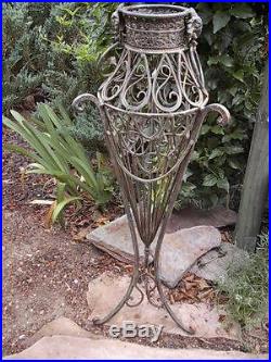 Vintage Victorian Style Ornate Wrought Plant Stand Or Cane Holder