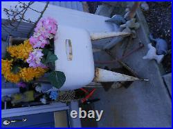 Vintage Wheeling Galvanized Single Wash Tub, Laundry Utility Sink, Plant stand
