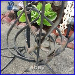 Vintage Wrought Iron 5 Tier Spiral Plant Stand Twisted Black Metal 53