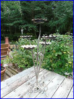 Vintage Wrought Iron Metal African Violet Plant Stand 33 with 5 plant holders
