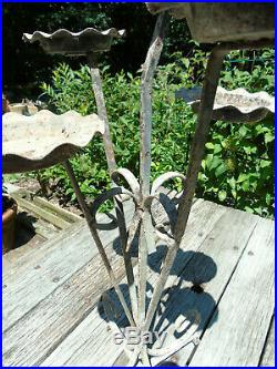 Vintage Wrought Iron Metal African Violet Plant Stand 33 with 5 plant holders