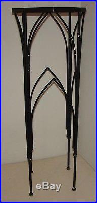 Vintage Wrought Iron Plant Stand with Gothic Cathedral Arch Arches 36 tall