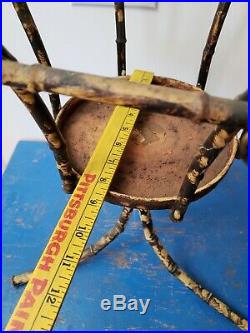 Vintage faux Bamboo Plant Holder Pot Stand Boho Chic RARE Spain mcm metal