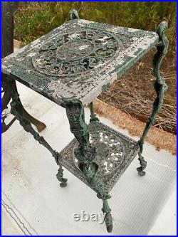 Vintage pedestal plant metal stand used cast aluminum