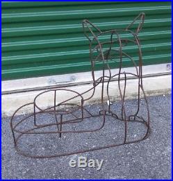 Vntg MID CENTURY iron wire WEINBERG era garden CAT planter PLANT STAND 60s