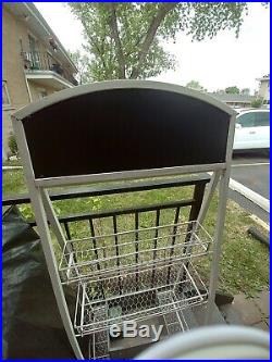 Vtg 3 Tier Metal Removable Shelves Plant Stand Display Farmers Rack Outdoor