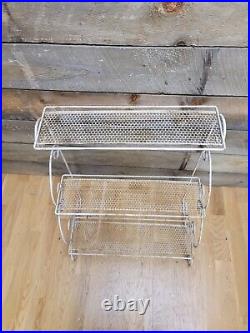 Vtg Mcm Wrought Iron 3 Tier Metal Shelf Plant Stand