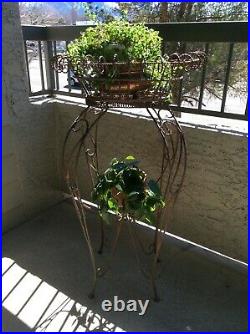 Vtg Victorian Style Wrought Iron Metal Plant Stand 41 Tall LOCAL PICK UP ONLY