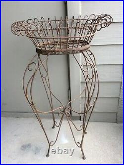 Vtg Victorian Style Wrought Iron Metal Plant Stand 41 Tall LOCAL PICK UP ONLY