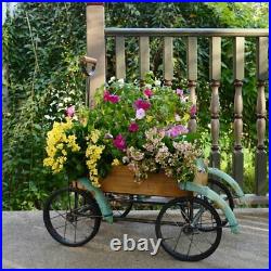 Wagon Metal Wheelbarrow Planter Plant Stand Flowers Garden Vintage Decoration