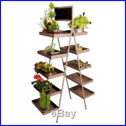 Wald Imports Antique Brown 5-tier Folding Ladder Display