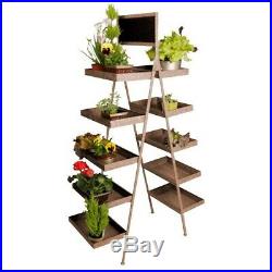 Wald Imports Antique Brown 5-tier Folding Ladder Display N/A