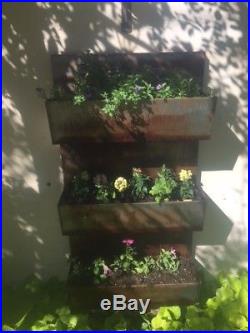 Wall mounted planters, Corten, rusted steel planters, patio decor, planter