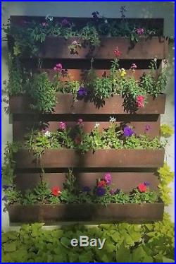 Wall mounted planters, Corten, rusted steel planters, patio decor, planter