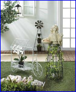 White Iron Tricycle Plant Cart